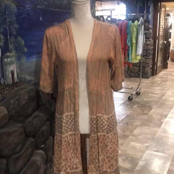 NWT Sacred Threads Peach Open Drape Cardigan OS - Picture 2 of 4